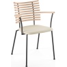 Tiger GM 4106 Chair with armrests – Soaped oak + Cream Semi-Aniline leather + Black steel - Naver collection