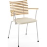 Tiger GM 4106 Chair with armrests – Oiled ash + Cream Semi-Aniline leather + Stainless steel - Naver collection