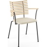 Tiger GM 4106 Chair with armrests – Soaped ash + Cream Semi-Aniline leather + Black steel - Naver collection