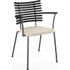 Tiger GM 4106 Chair with armrests – Black stained ash + Cream Semi-Aniline leather + Black steel - Naver collection