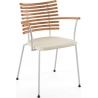 Tiger GM 4106 Chair with armrests – Oiled elm + Cream Semi-Aniline leather + Stainless steel - Naver collection