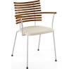 Tiger GM 4106 Chair with armrests – Oiled walnut + Cream Semi-Aniline leather + Stainless steel - Naver collection