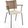 Tiger GM 4106 Chair with armrests – Oiled walnut + Cream Semi-Aniline leather + Black steel - Naver collection