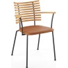 Tiger GM 4106 Chair with armrests – Oiled oak + Cognac Aniline leather + Black steel - Naver collection