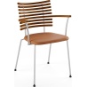 Tiger GM 4106 Chair with armrests – Oiled walnut + Cognac Aniline leather + Stainless steel - Naver collection