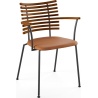 Tiger GM 4106 Chair with armrests – Oiled walnut + Cognac Aniline leather + Black steel - Naver collection