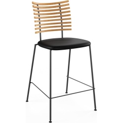 Tabouret de bar Tiger GM 4107 – Chêne Huilé + Cuir Select Noir + Acier noir - Naver collection