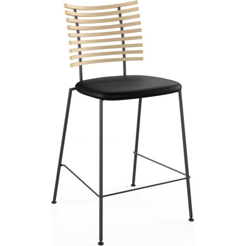 Tiger GM 4107 Barstool – Soaped ash + Black Select leather + Black steel - Naver collection