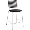 Tabouret de bar Tiger GM 4107 – Frêne teinté noir + Cuir Select Noir + Acier Inoxydable - Naver collection