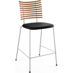 Tabouret de bar Tiger GM 4107 – Orme huilé + Cuir Select Noir + Acier Inoxydable - Naver collection