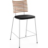 Tabouret de bar Tiger GM 4107 – Orme huilé + Cuir Select Noir + Acier Inoxydable - Naver collection