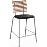 Tabouret de bar Tiger GM 4107 – Orme huilé + Cuir Select Noir + Acier Noir - Naver collection