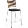 Tabouret de bar Tiger GM 4107 – Noyer huilé + Cuir Select Noir + Acier Inoxydable - Naver collection