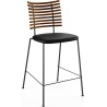 Tabouret de bar Tiger GM 4107 – Noyer huilé + Cuir Select Noir + Acier Noir - Naver collection