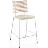 Tiger GM 4107 Barstool – White oiled oak + Cream Semi-Aniline leather + Stainless steel - Naver collection