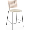 Tiger GM 4107 Barstool – White oiled oak + Cream Semi-Aniline leather + Black steel - Naver collection