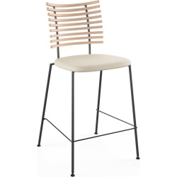 Tiger GM 4107 Barstool – Soaped oak + Cream Semi-Aniline leather + Black steel - Naver collection