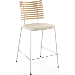 Tiger GM 4107 Barstool – Oiled ash + Cream Semi-Aniline leather + Stainless steel - Naver collection