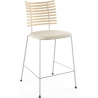 Tiger GM 4107 Barstool – White oiled ash + Cream Semi-Aniline leather + Stainless steel - Naver collection