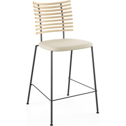 Tiger GM 4107 Barstool – Soaped ash + Cream Semi-Aniline leather + Black steel - Naver collection