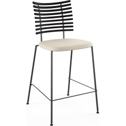 Tiger GM 4107 Barstool – Black stained ash + Cream Semi-Aniline leather + Black steel - Naver collection