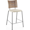 Tiger GM 4107 Barstool – Oiled walnut + Cream Semi-Aniline leather + Black steel - Naver collection