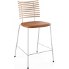 Tiger GM 4107 Barstool – White oiled oak + Cognac Aniline leather + Stainless steel - Naver collection