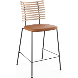 Tiger GM 4107 Barstool – Soaped oak + Cognac Aniline leather + Black steel - Naver collection