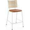 Tiger GM 4107 Barstool – Oiled ash + Cognac Aniline leather + Stainless steel - Naver collection