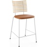 Tiger GM 4107 Barstool – White oiled ash + Cognac Aniline leather + Stainless steel - Naver collection