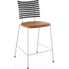 Tiger GM 4107 Barstool – Black stained ash + Cognac Aniline leather + Stainless steel - Naver collection