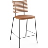 Tiger GM 4107 Barstool – Oiled elm + Cognac Aniline leather + Black steel - Naver collection