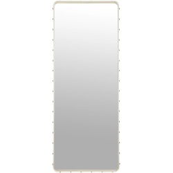 180x70cm - Cream Leather - Adnet rectangular mirror - Gubi