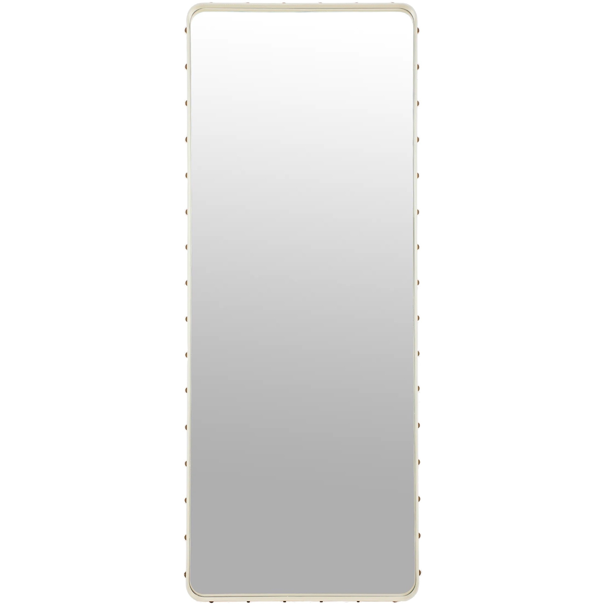 180x70cm - Cream Leather - Adnet rectangular mirror - Gubi