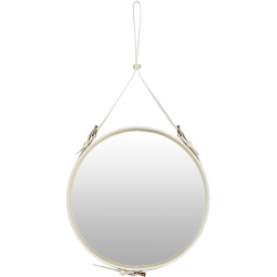 Ø58cm - Cream leather - Adnet circular mirror - Gubi