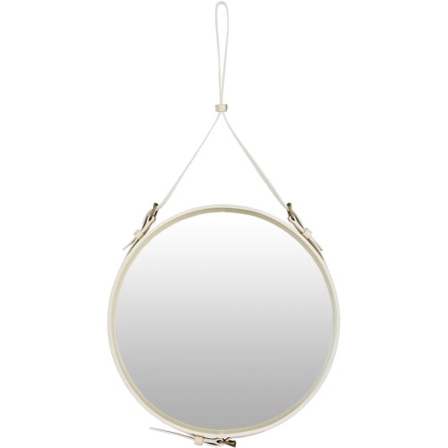 Ø58cm - cuir Cream - miroir circulaire Adnet - Gubi