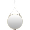 Ø58cm - Cream leather - Adnet circular mirror - Gubi