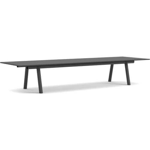 Boa Table – 420 x 128 x H75 cm – Black lacquered oak + Charcoal - HAY