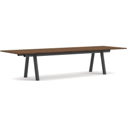 Boa Table – 350 x 110 x H75 cm – Lacquered walnut + Charcoal - HAY