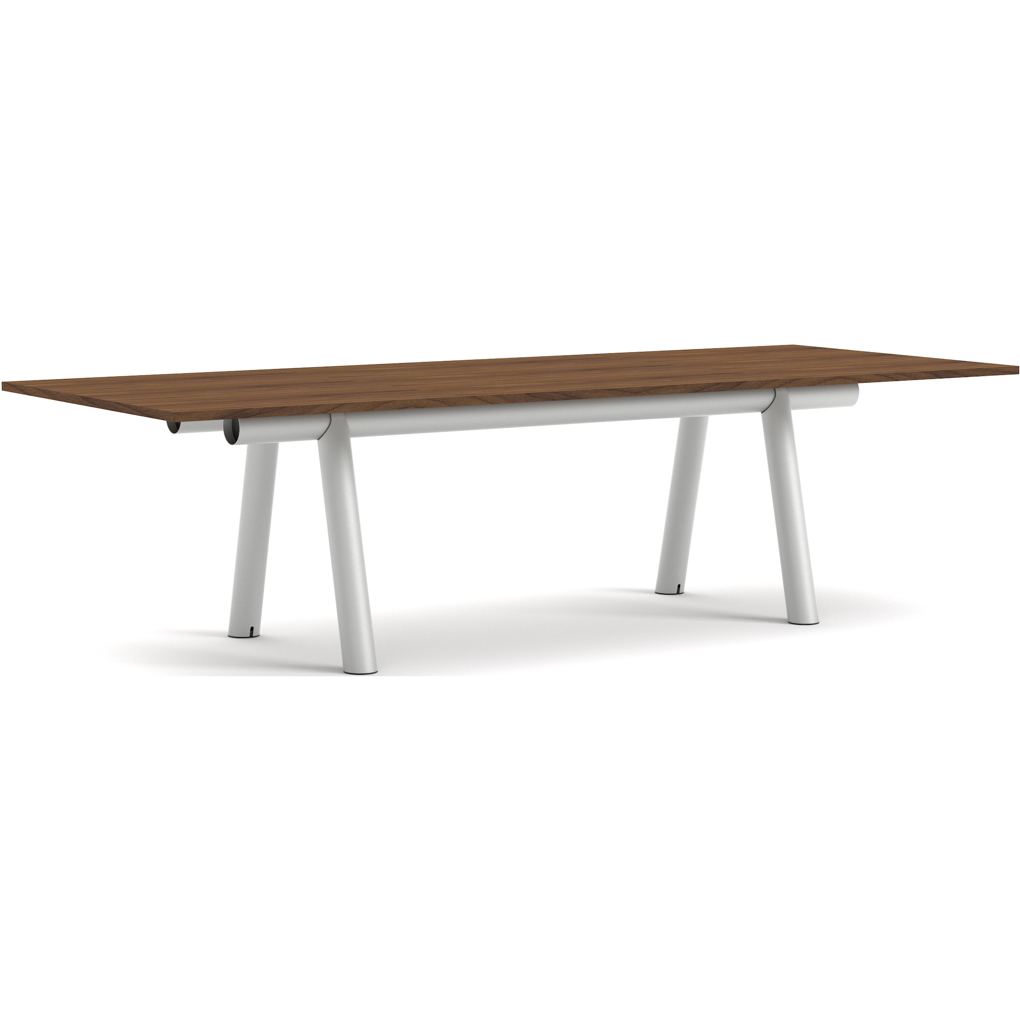 Boa Table – 280 x 110 x H75 cm – Lacquered walnut + Metallic grey - HAY