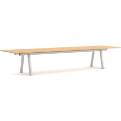 Boa Table – 420 x 128 x H75 cm – Lacquered oak + Metallic grey - HAY