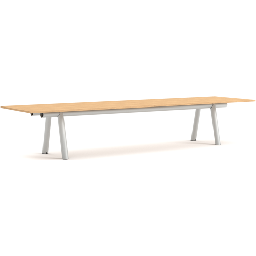 Boa Table – 420 x 128 x H75 cm – Lacquered oak + Metallic grey - HAY