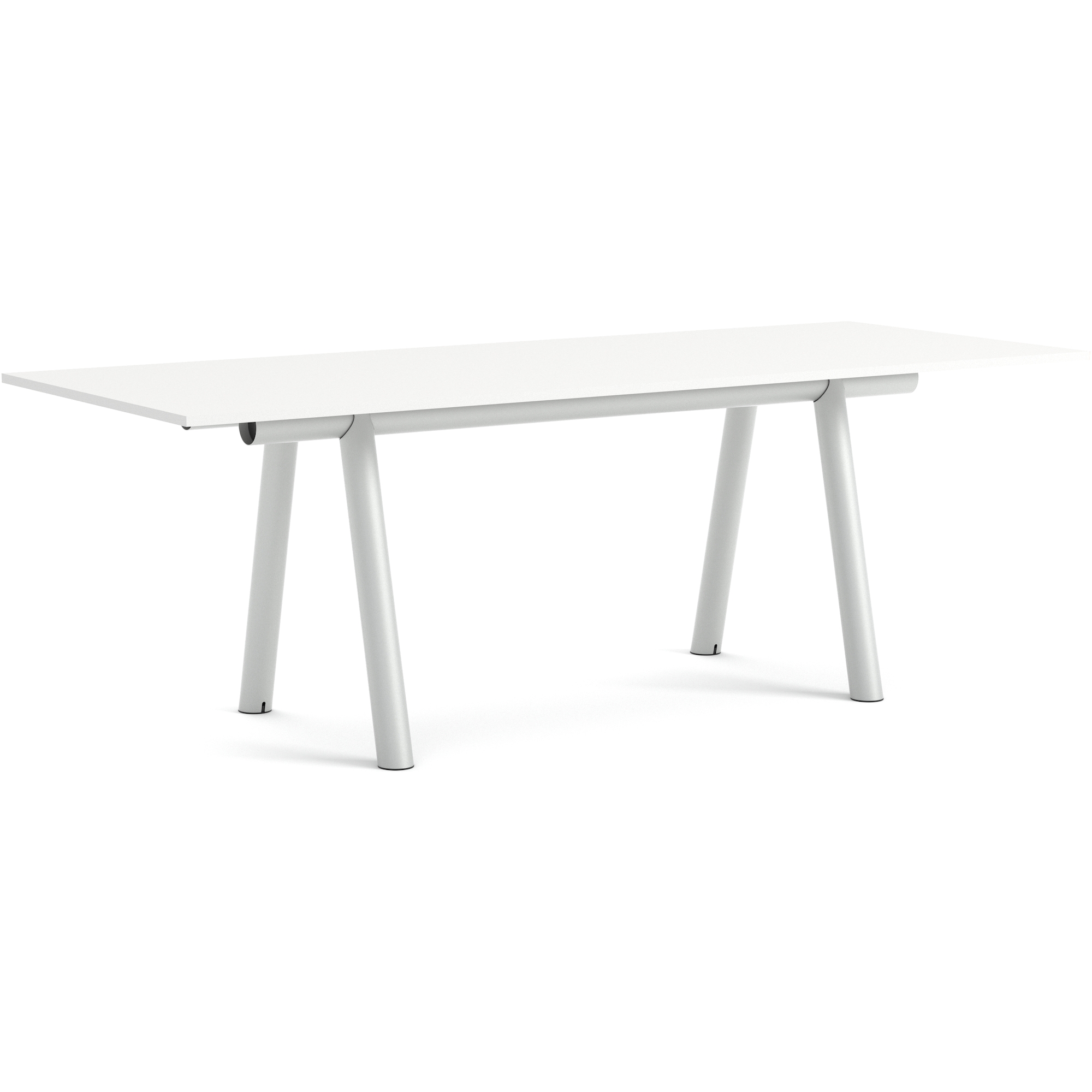 Boa Table – 280 x 110 x H95 cm – White laminate + Metallic grey - HAY