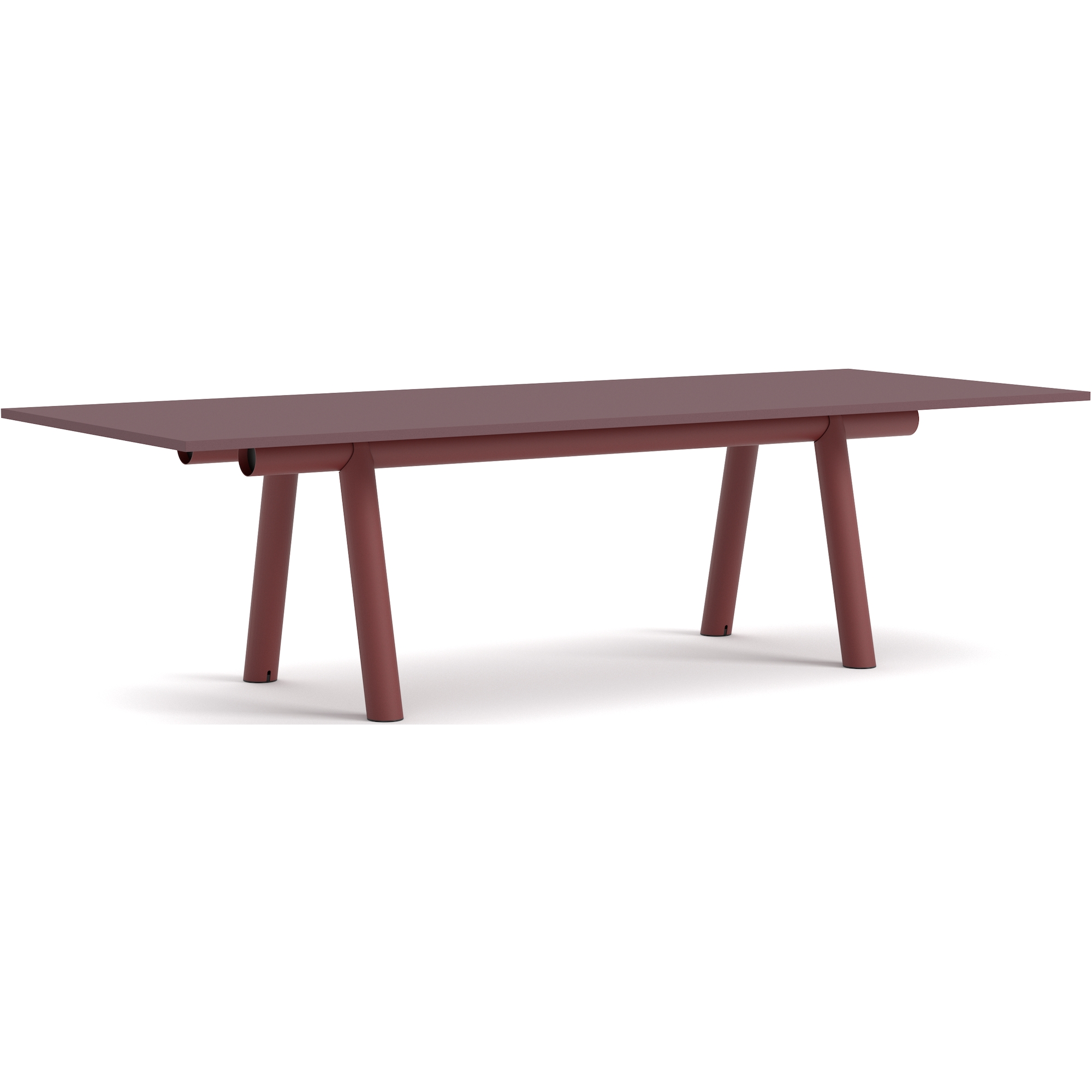 Table Boa – 280 x 110 x H75 cm – Linoléum Bordeaux + Barn red - HAY