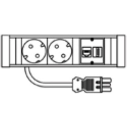 Power outlet + HDMI & CAT6 outlet Frame – Boa Table - HAY