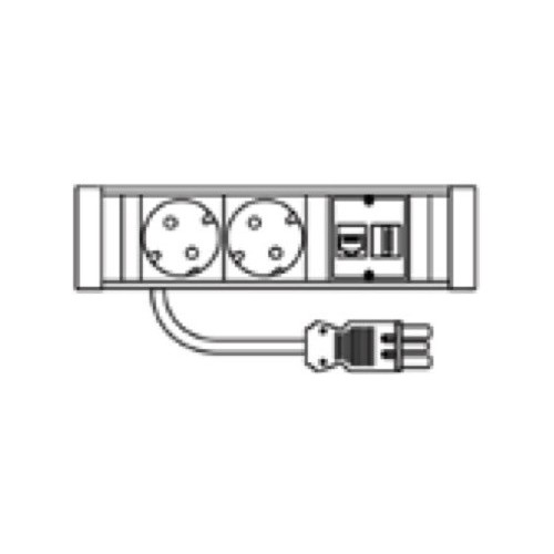 Power outlet + HDMI & CAT6 outlet Frame – Boa Table - HAY