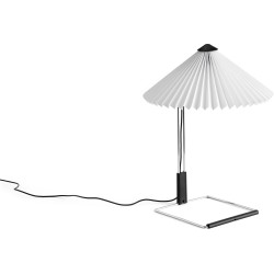 Lampe de table Matin – Ø30 x H38 cm – Blanc / Base miroir - HAY