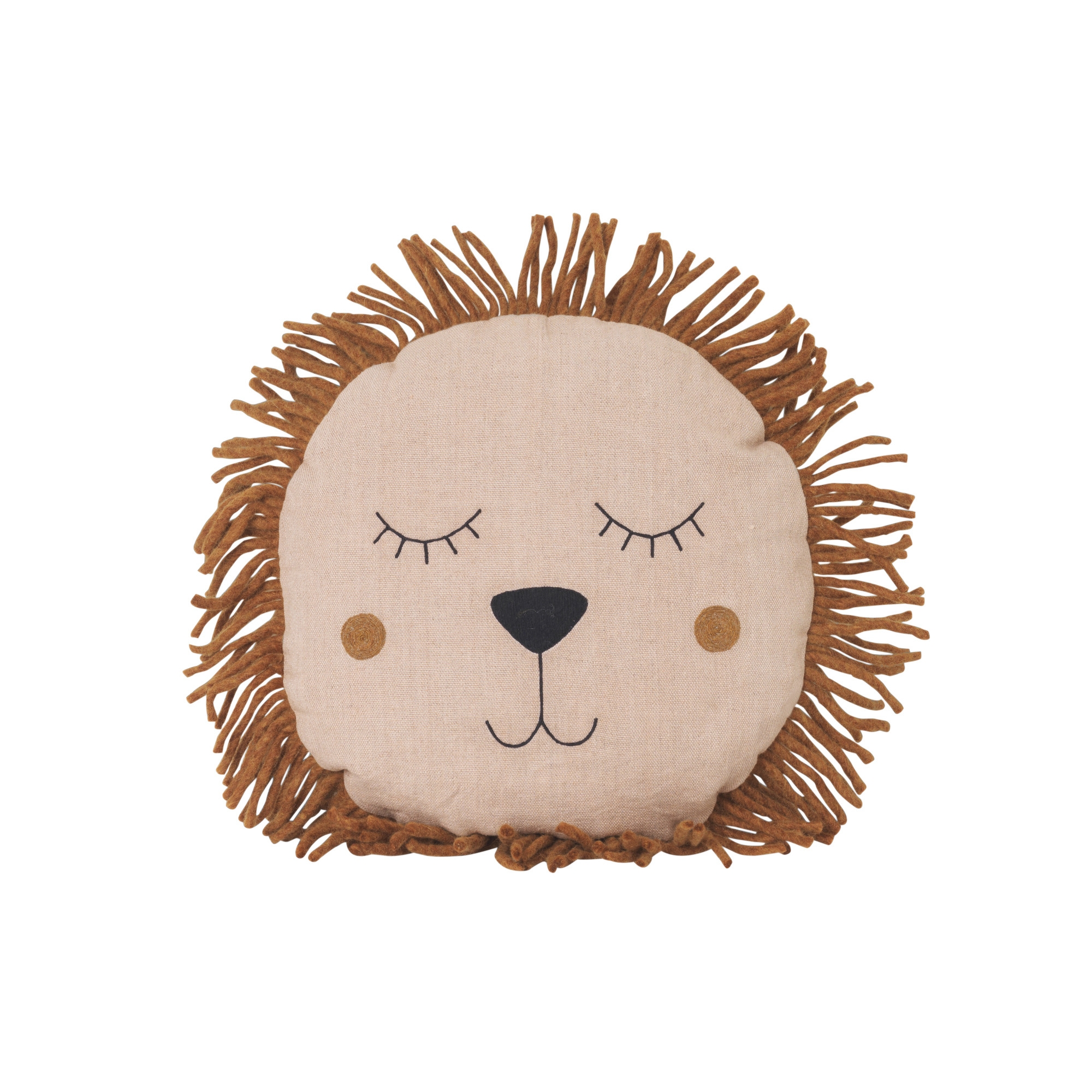 ÉPUISÉ rose - Lion - coussin Safari - Ferm Living