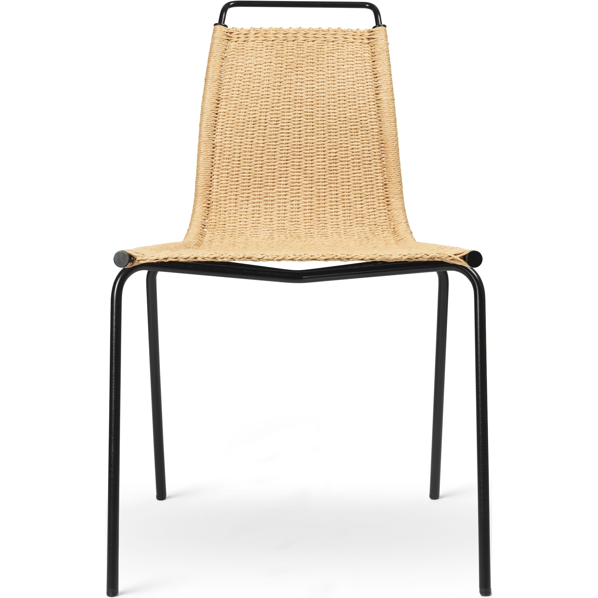 Chaise PK1 – Corde de papier naturellle + Acier noir - Carl Hansen & Søn