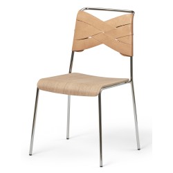 chrome/oak/natural - Torso chair - Design House Stockholm